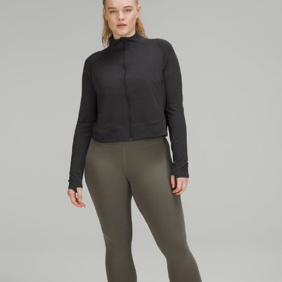 🍋 Lululemon Breathable Textured Knit Training Jacket Black / Graphite Grey - Picture 2 of 13